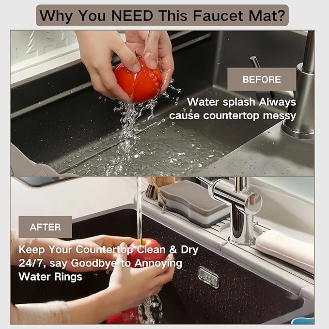 Diatomite Faucet Mat for Kitchen Sink