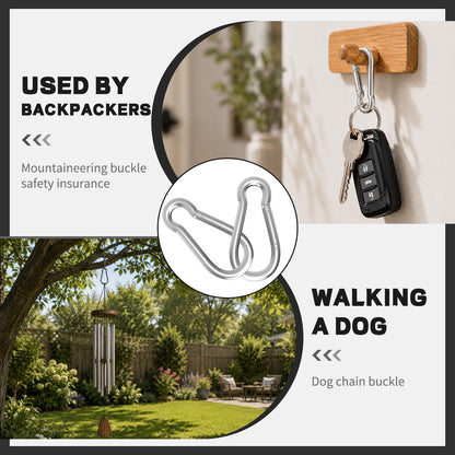 High-PQ Carabiner, Heavy Duty Galvanized Steel Spring Snap Hook Carabiner Clips with 260LBS Holding Capacity, Ideal for Outdoor, Hammock, Swing and Travel (M6 2.4Inch, 50PCS)