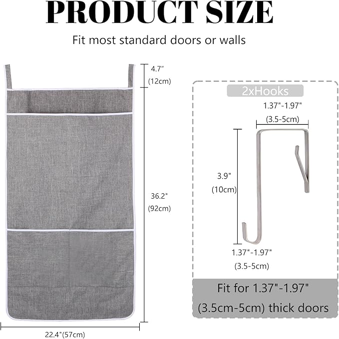 XL Hanging Laundry Hamper Bag, Door Hanging Hamper