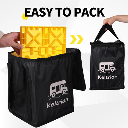Keltrion 12 Pack Camper/RV Leveling Blocks Suitable for 4 Wheels Interlocking and Anti-Slip Design with Carrying Bag Heavy-Duty for Camper Travel Trailer Yellow