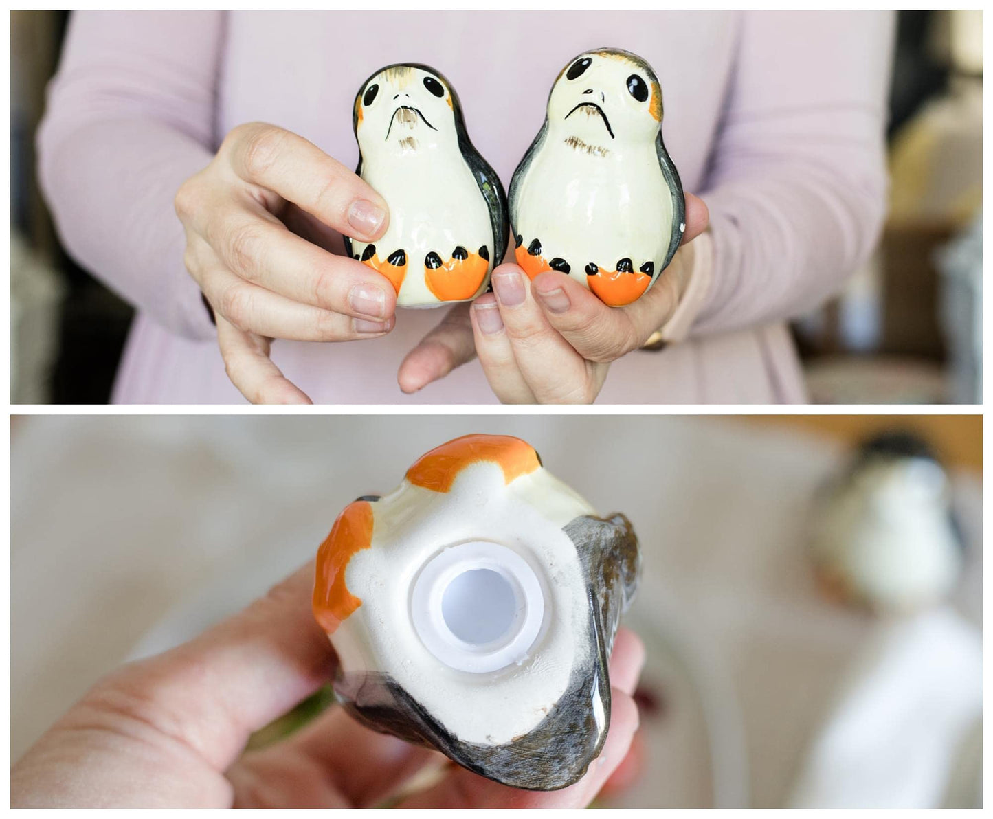 Star Wars Porgs Salt & Pepper Shaker Set | Official Star Wars Collectible Kitchenware | Ceramic Shakers Feature 2 Adorable Porgs