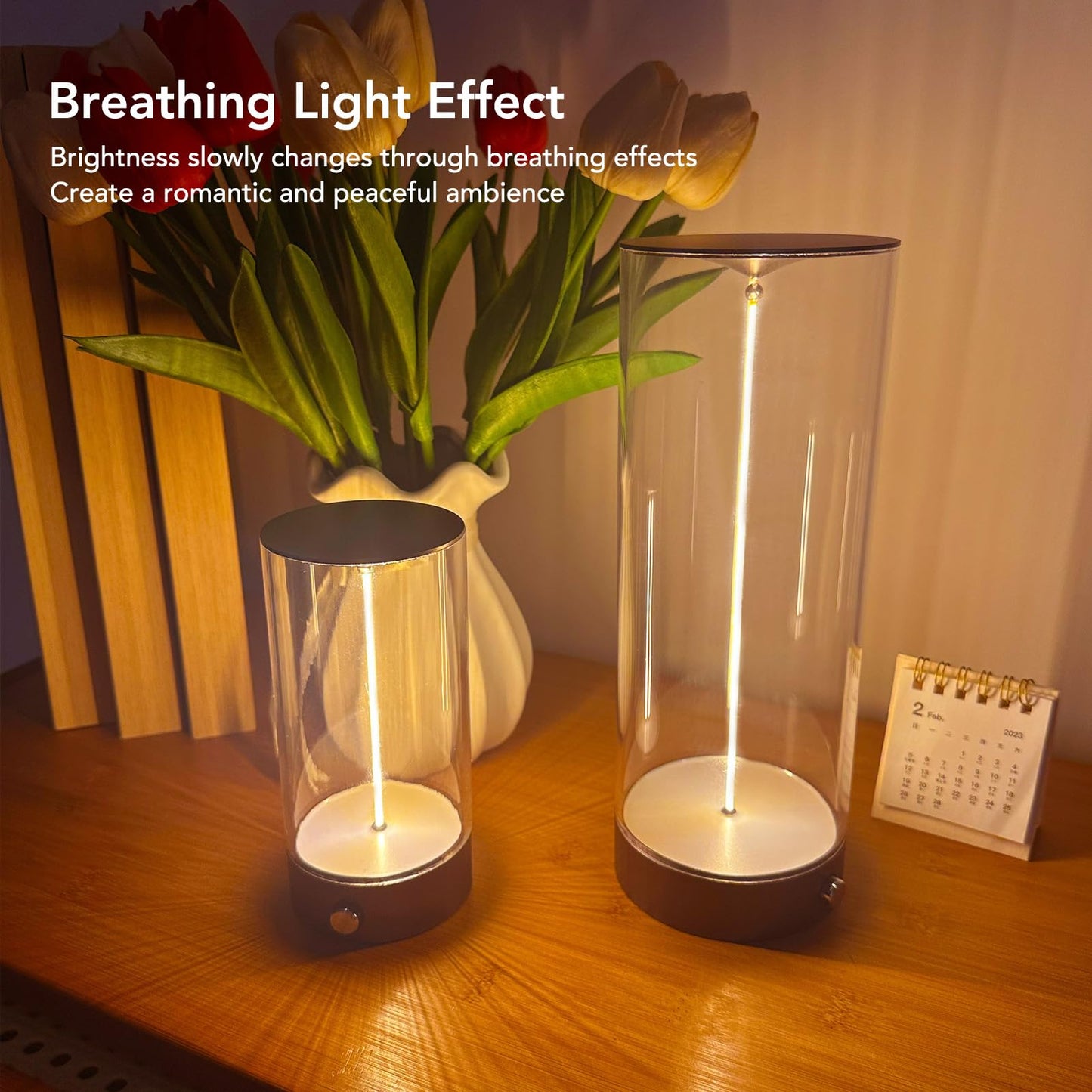 Jiawu Bedside Night Light, Modern Minimalist Dimmable Touch Lamp with Breathing Effect & Flexible Filament, USB Charging Portable LED Table Lamp for Bedroom Baby Nursery Living Room
