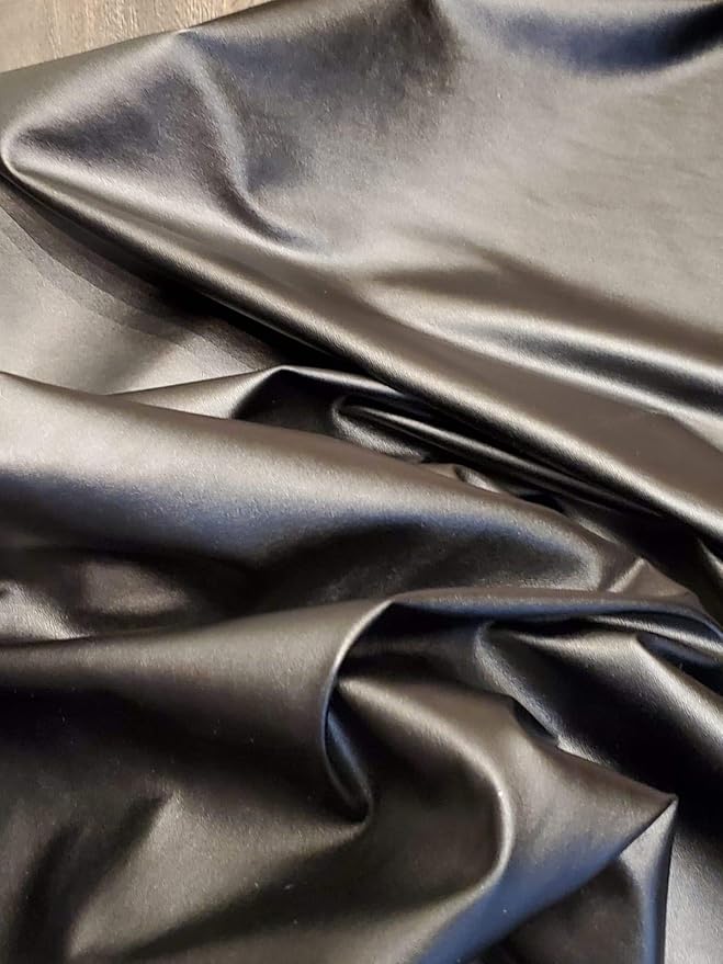 NAT Leathers | Black Garment Soft Faux Vegan Leather PU | by The Yard Synthetic