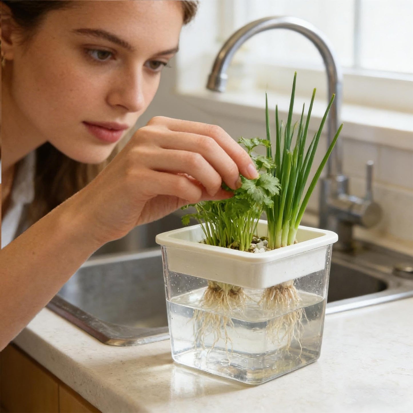 Plant Pot - Transparent Plant Containers - Hydroponic Containers - for Semi-Hydro Cuttings Seedlings African Violets Balcony Desk Garden Porch Windowsill Bedroom Living Room Yard