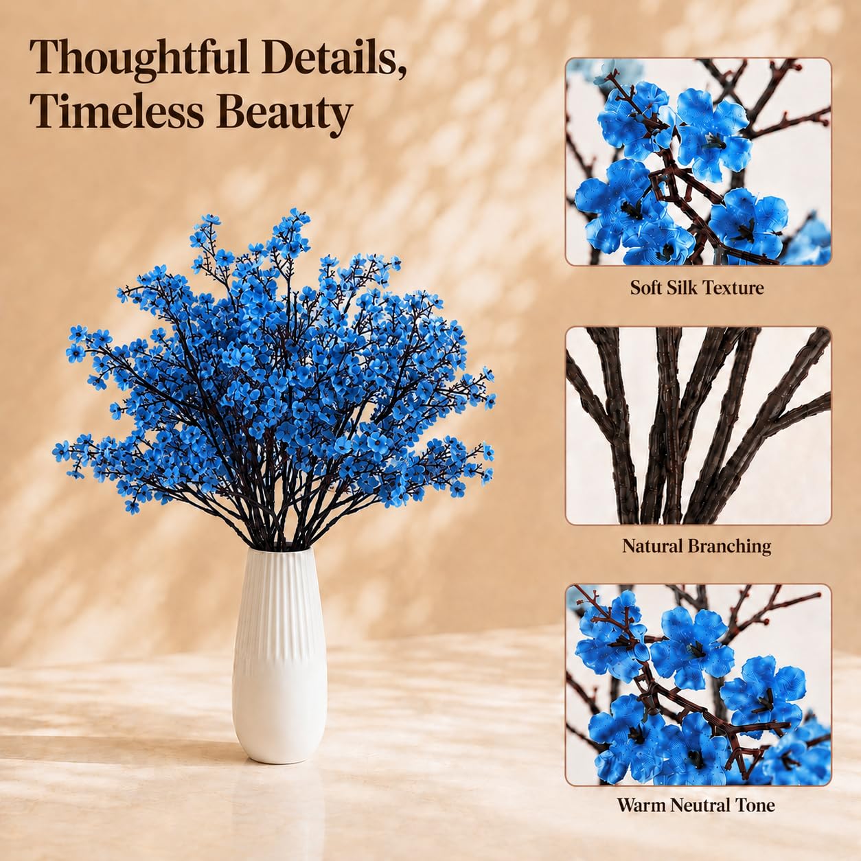 Mandy's 6 Bundles Artificial Royal Blue Baby’s Breath Flowers