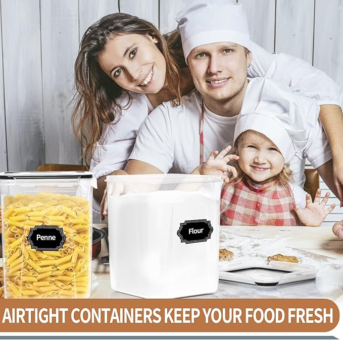 PRAKI Large Airtight Food Storage Containers 5.2L / 195oz, Baking Supplies