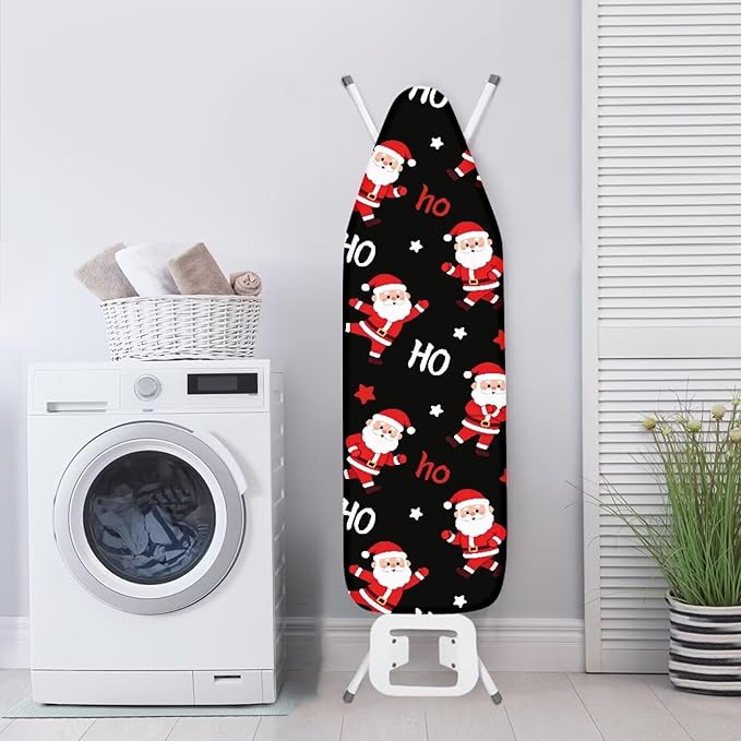 Black Christmas Santa Ironing Board Cover Cover Standard Size Soft Fabric