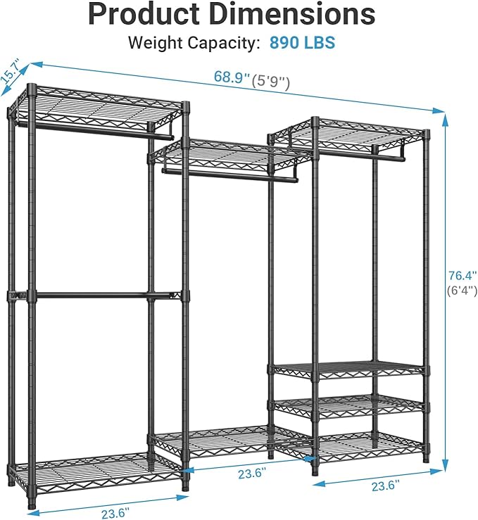 VIPEK V5 Portable Closet Wardrobe Heavy Duty Clothes Rack, Freestanding
