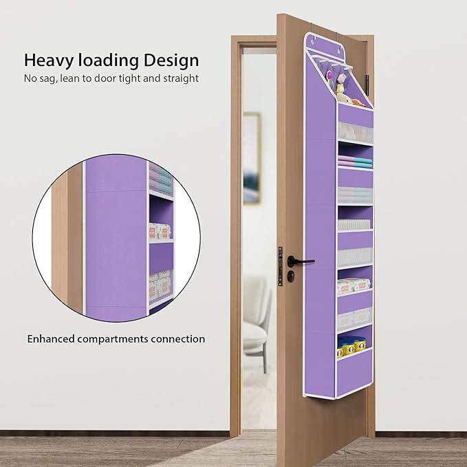 Univivi 6-Shelf Over Door Hanging Organizer Fabric Baby Door Storage