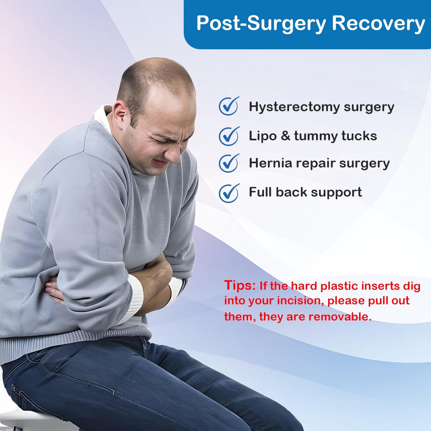 Paskyee Postpartum Belly Band, Abdominal Binder Post Surgery Belly Wrap, C Section Recovery Must Haves, Girdle for Postnatal Care, Waist/Pelvis Belt for Back Pain Relief Black L/XL