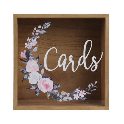 Hanna Roberts Wooden Card Box for Reception, Money Gift Card Box, Card Storage Box for Wedding Decorations and Party Gifts