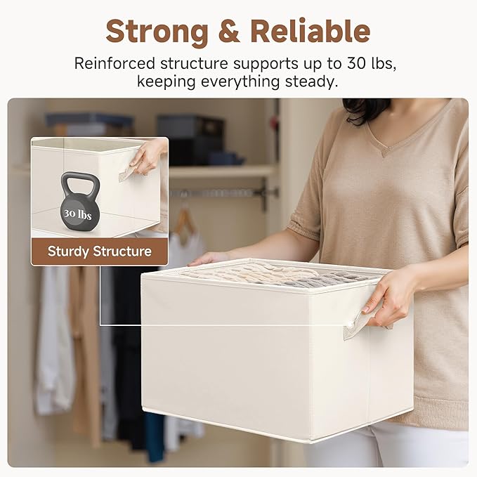 StorageWorks Fabric Closet Organizers and Storage Bin, Foldable Shelf Baskets