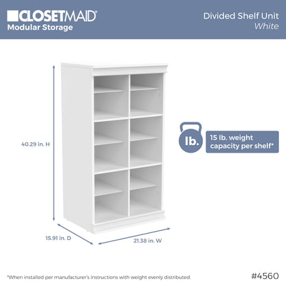 ClosetMaid Modular Storage 21.38-inch W 12-Shelf Cubby Storage Cabinet with Doors, White