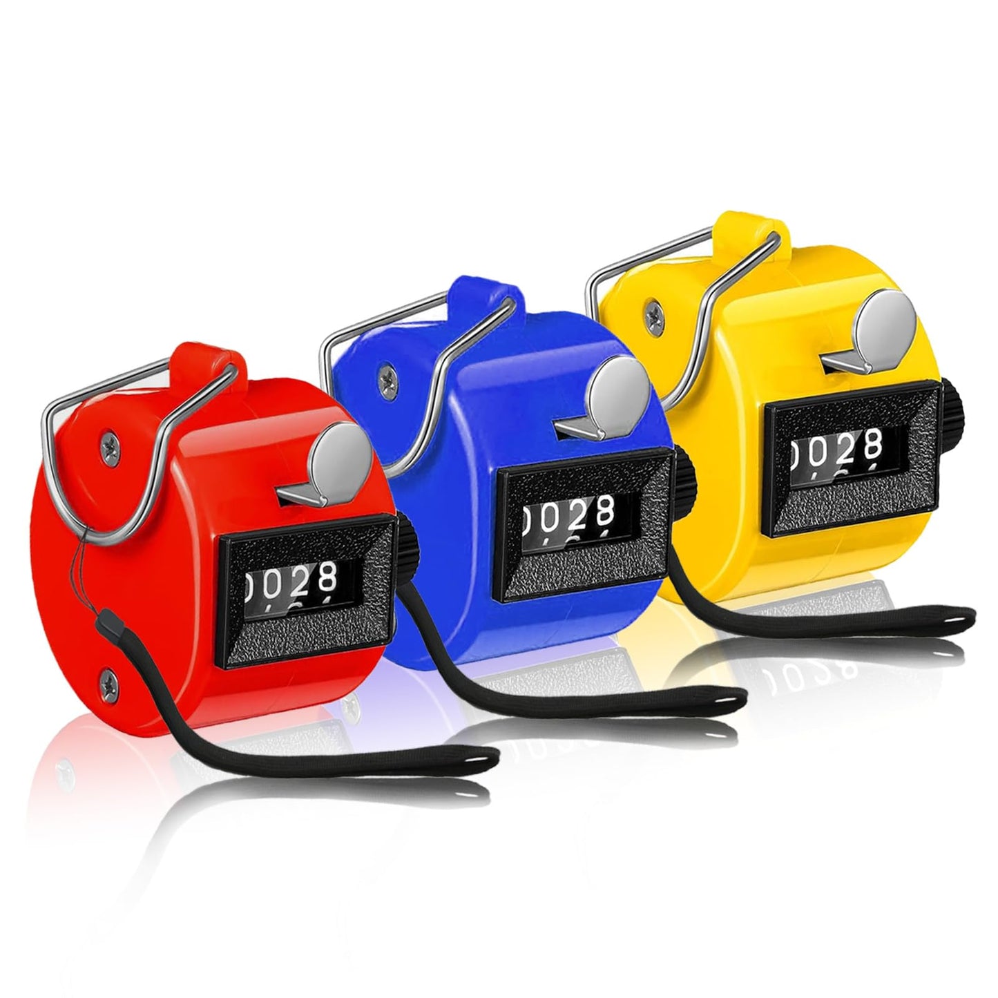 VYNFLICK Handheld Clicker Counters - Golf Digital 4-Digit Baseball Finger Click Mechanical Tally Counter with 3pcs Lanyard for Sports Events Coaching Counting