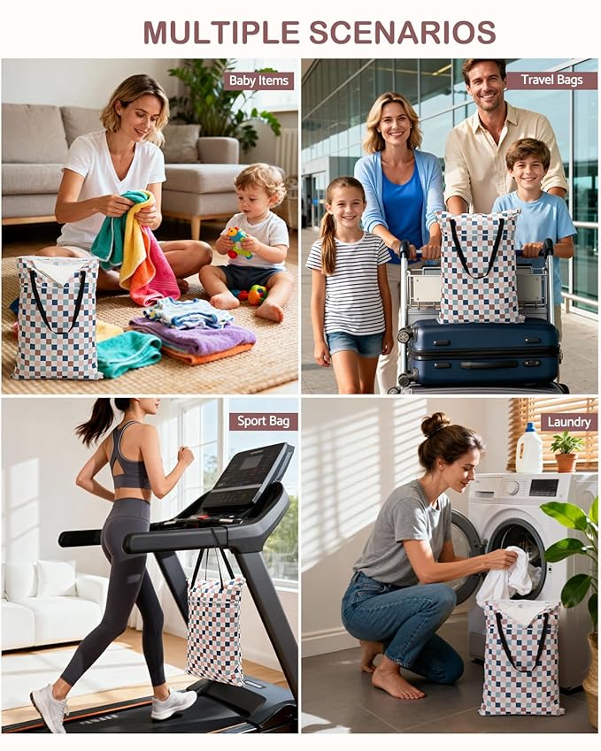 ALVABABY 2 Pack Large Wet Dry Bag Waterproof Hanging Cloth Diaper