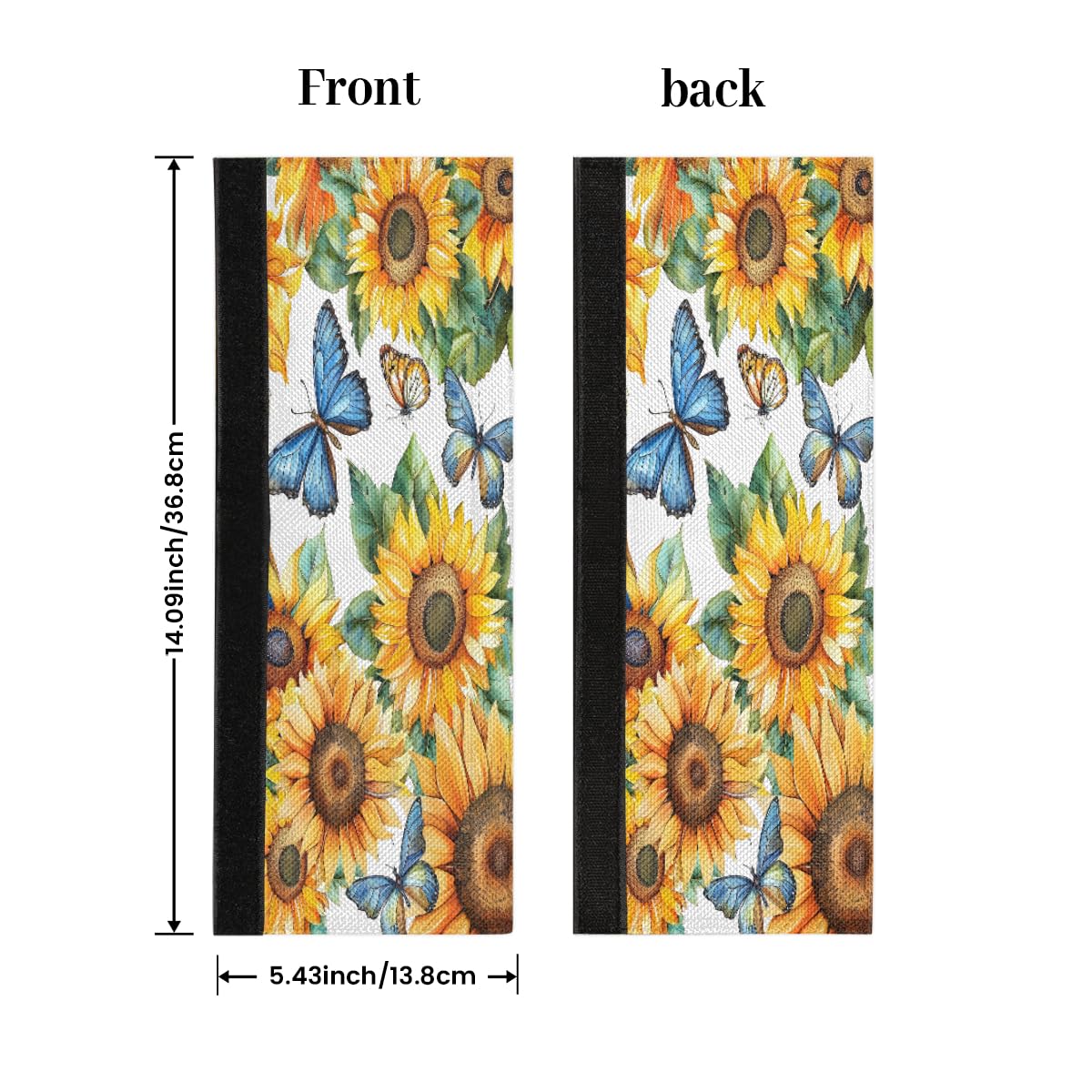 Pardick Refrigerator Door Handle Covers Set of 2, Butterflies Sunflowers Fridge Handle Covers Appliance Handle Covers Protector for Microwave Oven Stove Dishwasher, Keep Your Kitchen Appliance Clean
