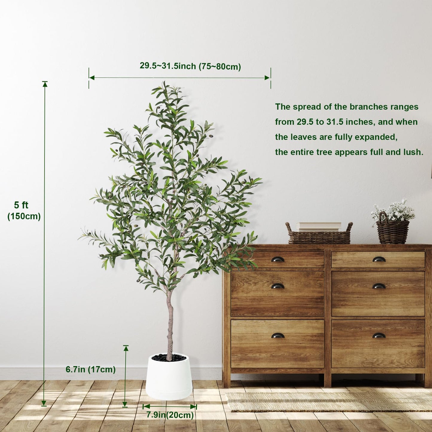 Artificial Olive Trees Indoor,Faux Olive Tree with White Planter Pot,Artificial Plants Lifelike Fruits for Home Office MeetingRoom Living Room Indoor Outdoor Decor(4.2ft)