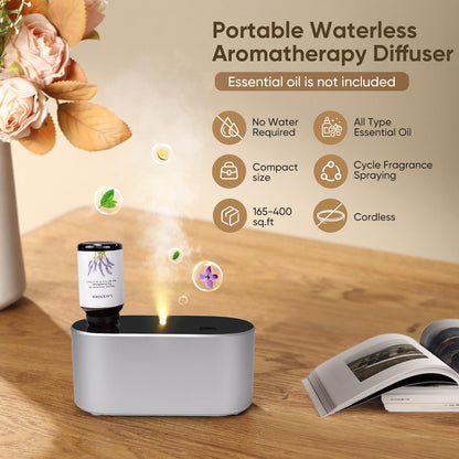 Waterless Diffuser for Home Essential Oil Diffuser, Aromatherapy Diffuser, Portable Scent Diffusers, 3 Mist Modes, Cycle Start for Bedroom, Office Studio 160-350 sq. ft Black