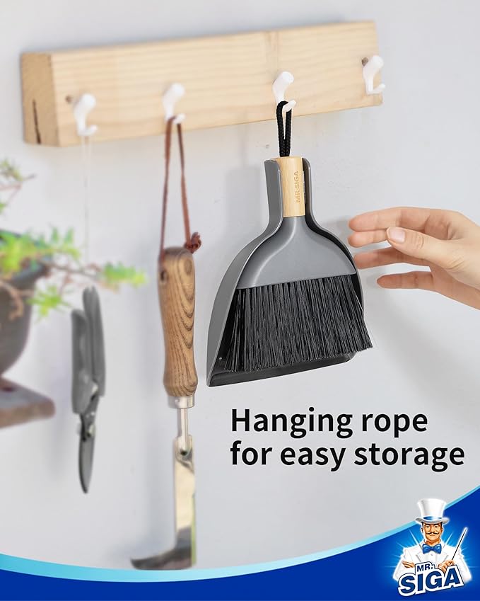 MR.SIGA Mini Dustpan and Brush Set, Portable Cleaning Brush and Dustpan Combo