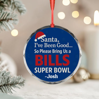 Santa I’ve Been Good Bills Ornament – Funny Football Christmas Ornament – Personalized Buffalo Fan Gift – Custom Name Xmas Tree Decoration – Sports Humor Holiday Decor (Ceramic, 1)
