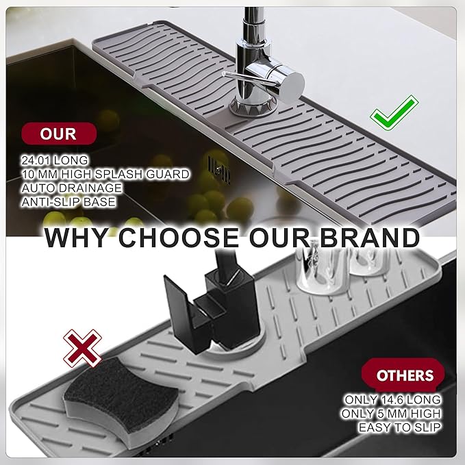 ODRAGO Silicone Kitchen Sink Splash Guard