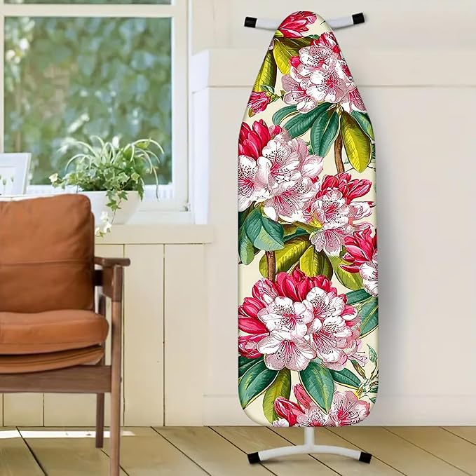Nuxovilar Red & White Floral Pattern Ironing Board Cover, 15×54 inch, Fits Most