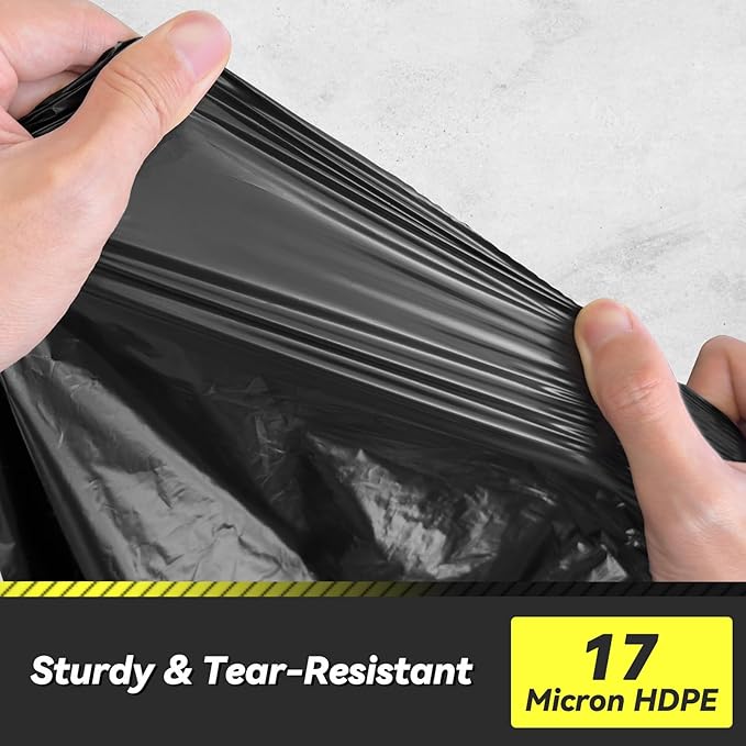 150 Count 55-60 Gallon Trash Bags, Sturdy & Tear-Resistant Commercial Can