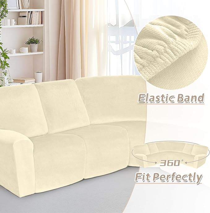 Arfntevss Sectional Recliner Couch Covers Velvet Corner Sectional Sofa Cover