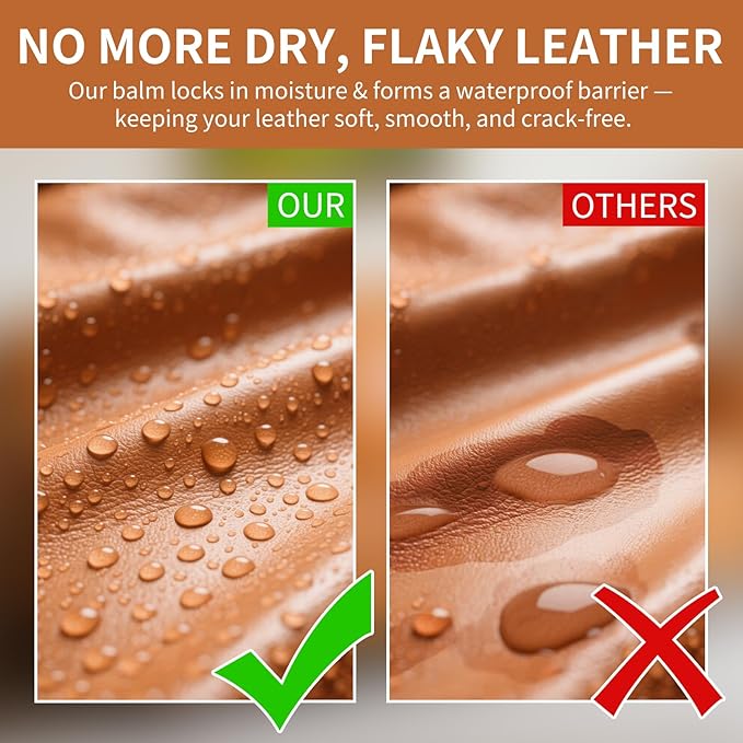 Leather Recoloring Balm and Scratch Repair Kit, Light Brown Leather Restorer