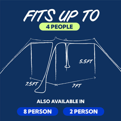 SUN NINJA Beach Tent Sun Shelter UPF50+ - Easy Pop Up Beach Canopy - Outdoor Shade for Camping Trips, Fishing, Backyard Fun Picnics - Sand Shovel, Ground Pegs & Stability Poles