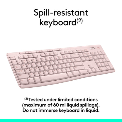 Logitech MK270 Wireless Keyboard and Mouse Combo for Windows, 2.4 GHz, 8 Multimedia Keys, PC, Laptop, Wireless Keyboard Compact Mouse Combo - Black