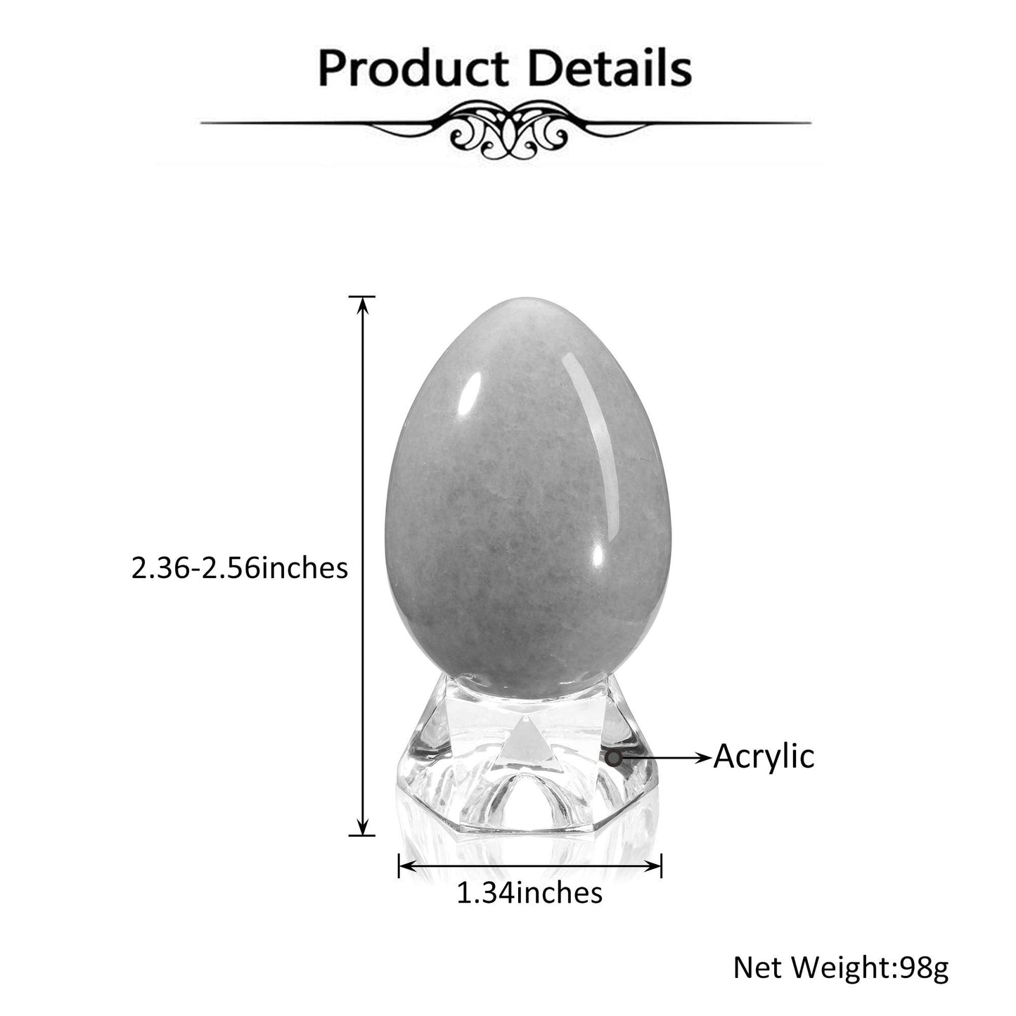 Top Plaza Healing Crystals Amethyst Stone Decors Carved Polished Natural Gemstone Egg Statue Figurines with Acrylic Stand Home Living Room Bedroom Room Decoration