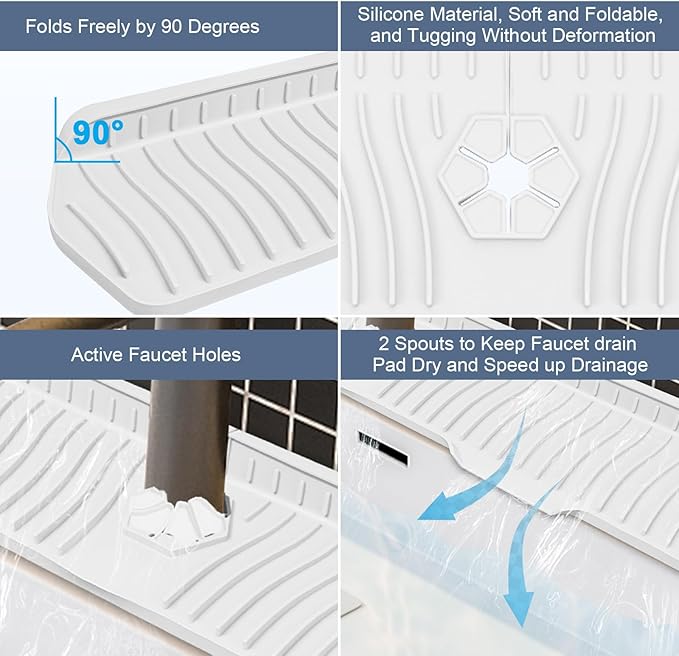 Faucet Guard - 90 Foldable Draining Mat