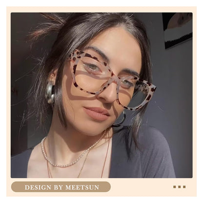 MEETSUN Blue Light Blocking Glasses for Women Men Cateye Vintage Square Anti Blue Light Glasses UV Ray Computer Gaming Glasses(Cream Tortoise)