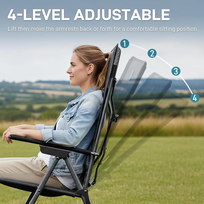 EVER ADVANCED Teslin Reclining Camping Chairs