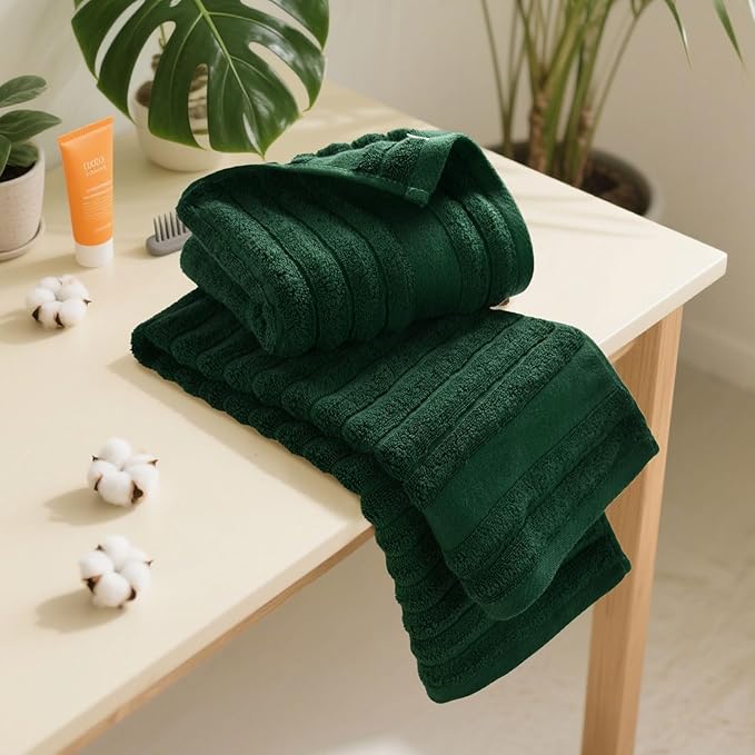 Jacquotha 2-Pack Hand Towels Ribbed – Kitchen & Bathroom Premium Cotton Towels