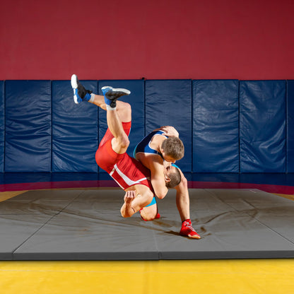 BalanceFrom 10x4 Feet 4-Panel Folding Gymnastics Mat – 2-Inch Thick Pad with Vinyl Surface and Carrying Handles for Tumbling, Yoga, Pilates, Home Workouts, and Martial Arts