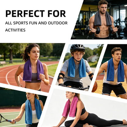 QRYIPGK 5 Pack Cooling Towel 31"x11", Microfiber Gym Towels for Men and Women，Soft Breathable Chilly Towe for Yoga, Running, Workout,Gym, Camping, Fitness, Workout