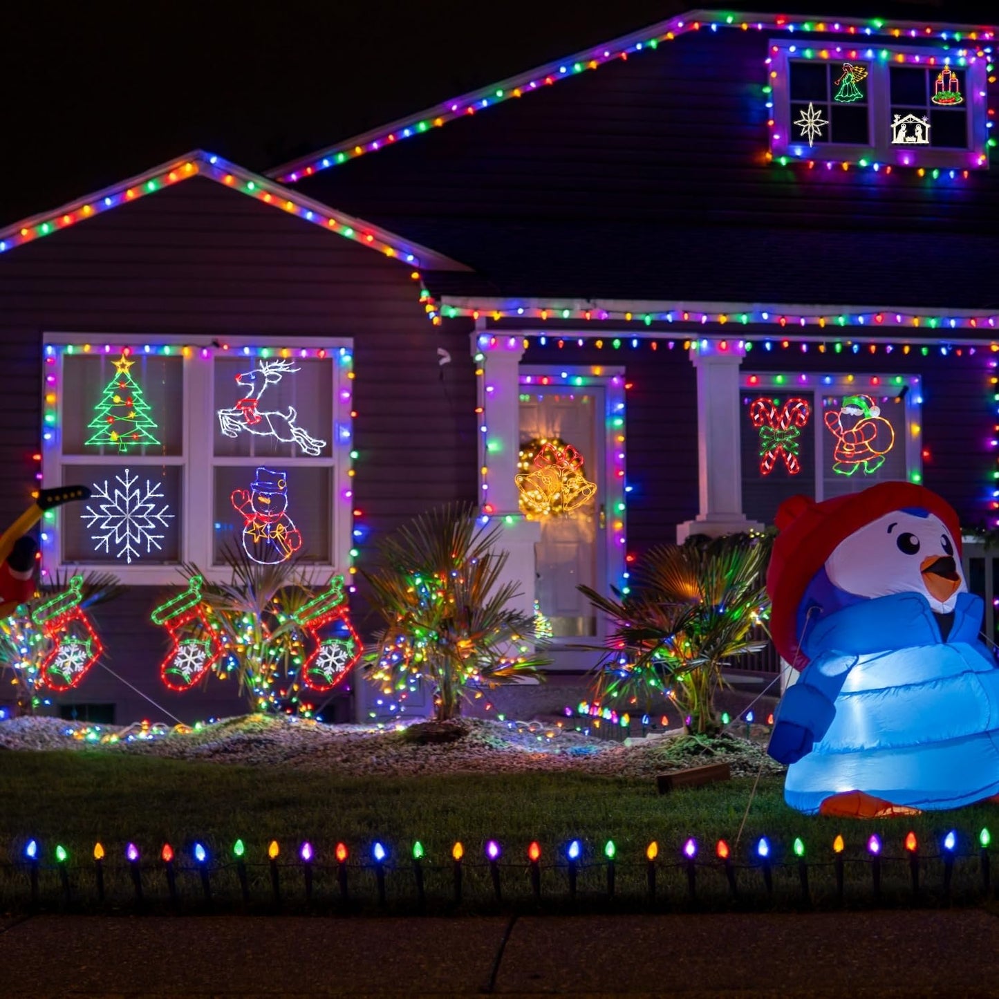 Pytopkto 16" Christmas Window Silhouette Lights Decorations