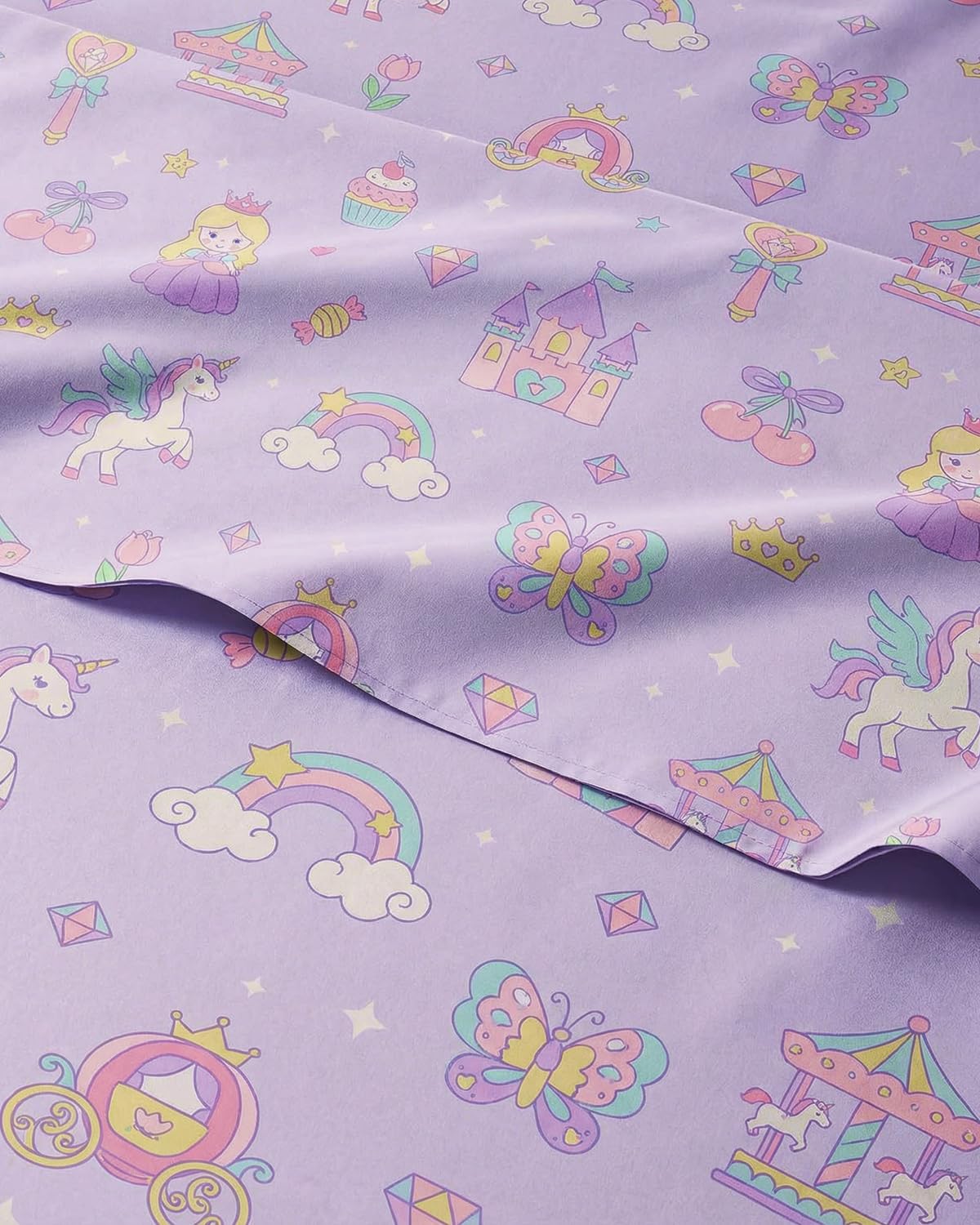 CGK Unlimited Kids Princess Dreamland Twin 3 Piece Sheet Set - Boys, Girls, Teens, Toddler - Easy Fit Deep Pockets - Soft, Cooling & Breathable Sheets - Cozy, Fade & Wrinkle Free - Machine Washable