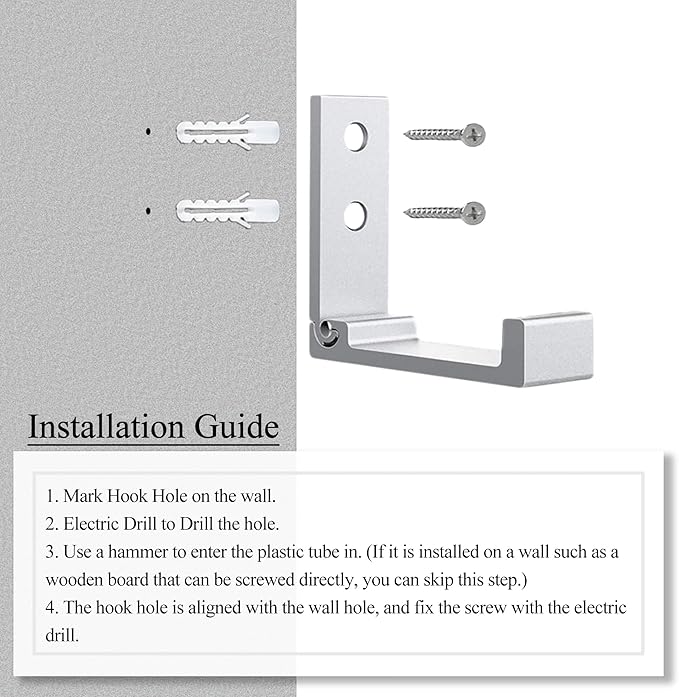 OHIYO Folding Wall Hooks 2PCS Foldable Hooks Bearing Load 33lb/15kg Wall