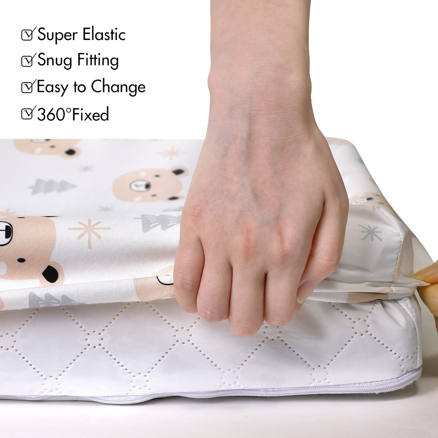 GLLQUEN BABY 4Pack Moses Basket Fitted Sheets, Newborn Pram Sheets Fitted, 100% Microfiber Oeko-tex100 Cozy and Breathable Crib Baby Bassinet Sheets for Boy and Girl, Easy Care Soft Fitted Sheet