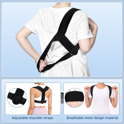 sundpik Posture Corrector for Women and Men, Adjustable Upper Back Brace, Spine Support Straightener, Neck, Shoulder, Back and Lumbar Pain Relief, Comfortable & Breathable