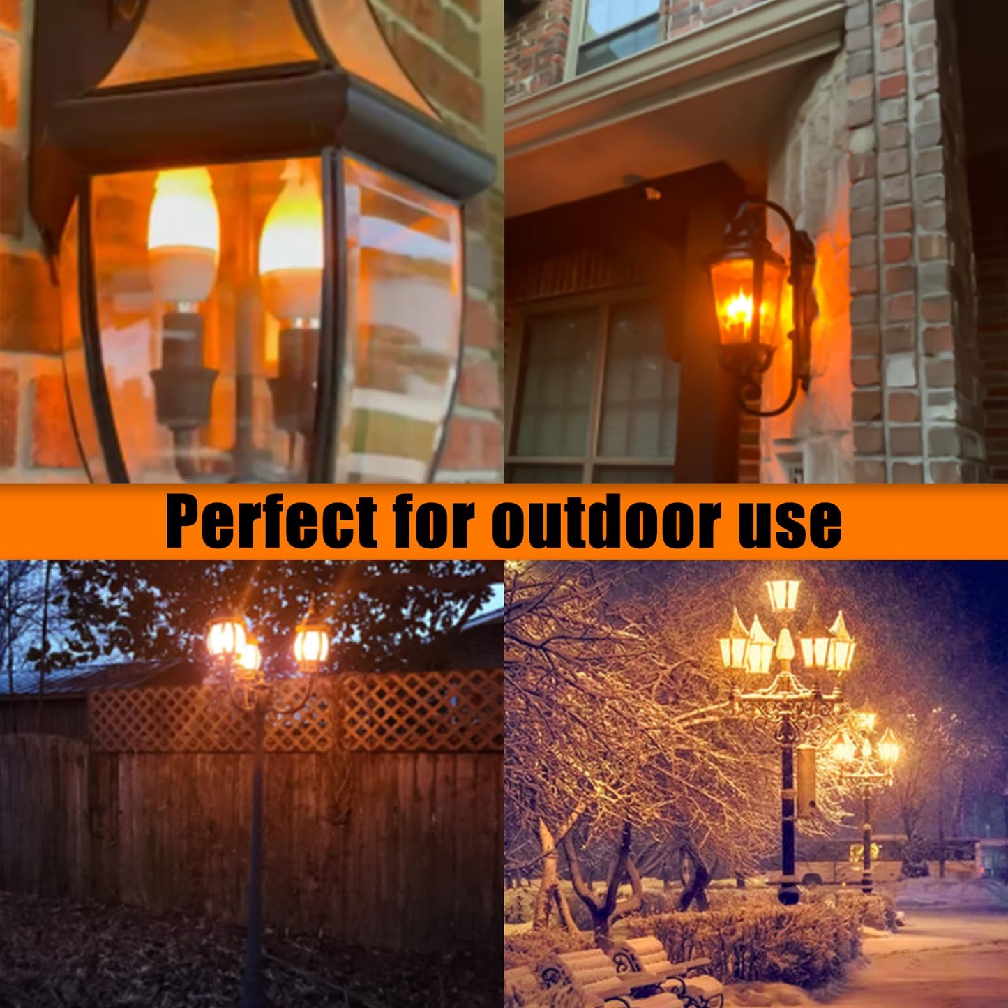 Bestview LED Flame Effect Light Bulbs,3 Modes Flickering Light Bulbs, Smart E12 Chandelier Base Candle Fire Light Bulb for Halloween, Christmas,Party, Porch, Indoor&Outdoor Home Decoration -2 Pack