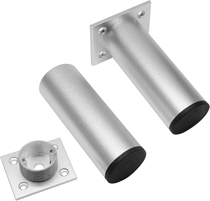 Set of 4 Furniture Legs 4 Inch, Adjustable Aluminum Alloy Cabinet Legs