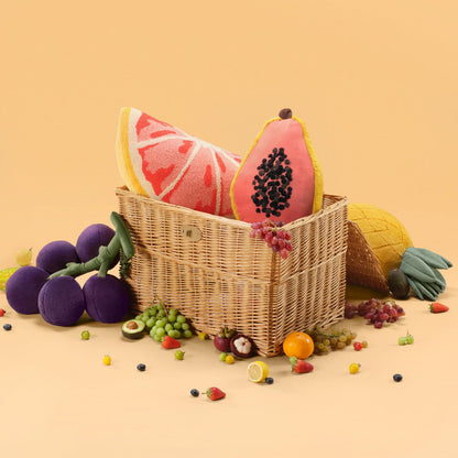 Phantoscope Papaya Shaped Throw Pillow, Fruit Themed Cushion for Couch, Bed and Chair, Pink, 10 x 15 inches