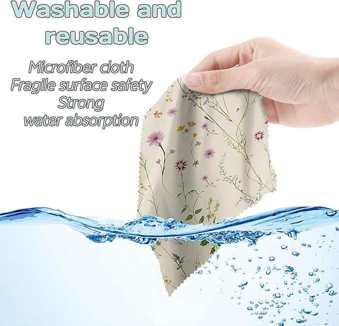 6 PCS Glasses Cleaning Cloth Eyeglass Lens Microfiber Cleaning Cloth Reusable
