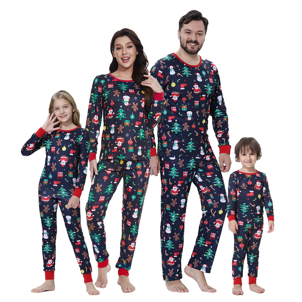MyFav Family Matching Christmas Pajamas Set Xmas Gift PJS Set Holiday Sleepwear, Women-XS