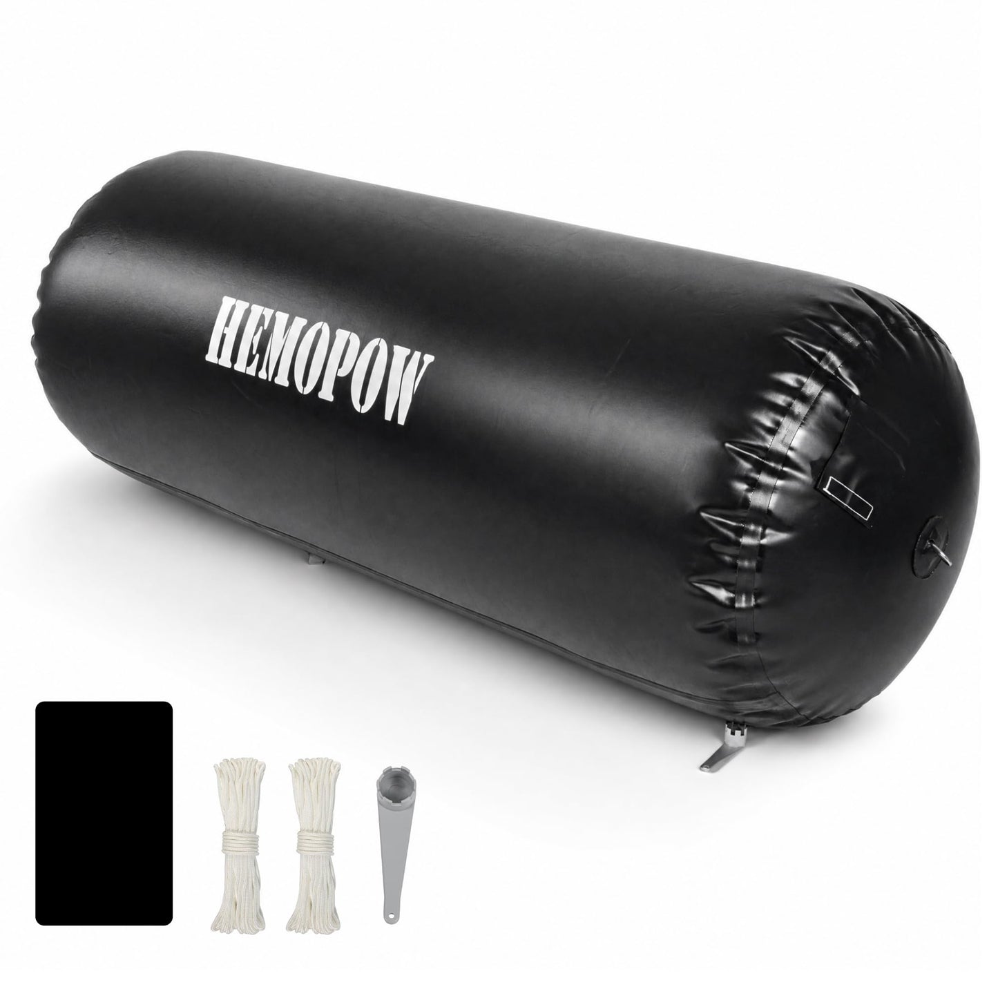 HEMOPOW Heavy Duty Inflatable Boat Fenders, Upgraded PVC Dock Bumpers for Docking - Marine Boat Fender with Storage Bag, Pump & Lines for Yacht, Pontoon, Fishing Boat - 18 * 60inch