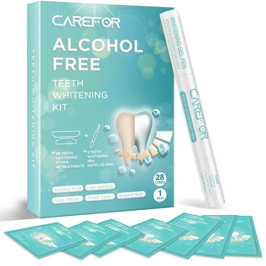 Teeth Whitening Strips 14 Treatments Kit - Contain Teeth Whitening Pen，Sensitive Teeth Whitener, Hydrogen Peroxide Teeth Whitener for Coffee, Wine, Tobacco, and Other Stains (28 Strips)